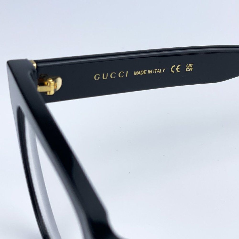 SALE! NEW Gucci GG1133O 003 Shiny Black Cat Eye Women LOGO Eyeglasses - Picture 8 of 12